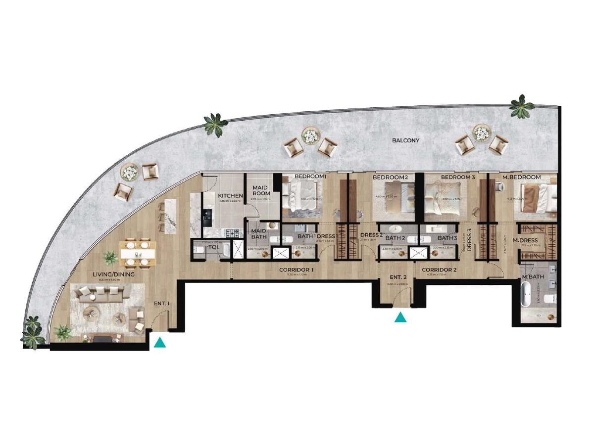 Four bedroom floor plan